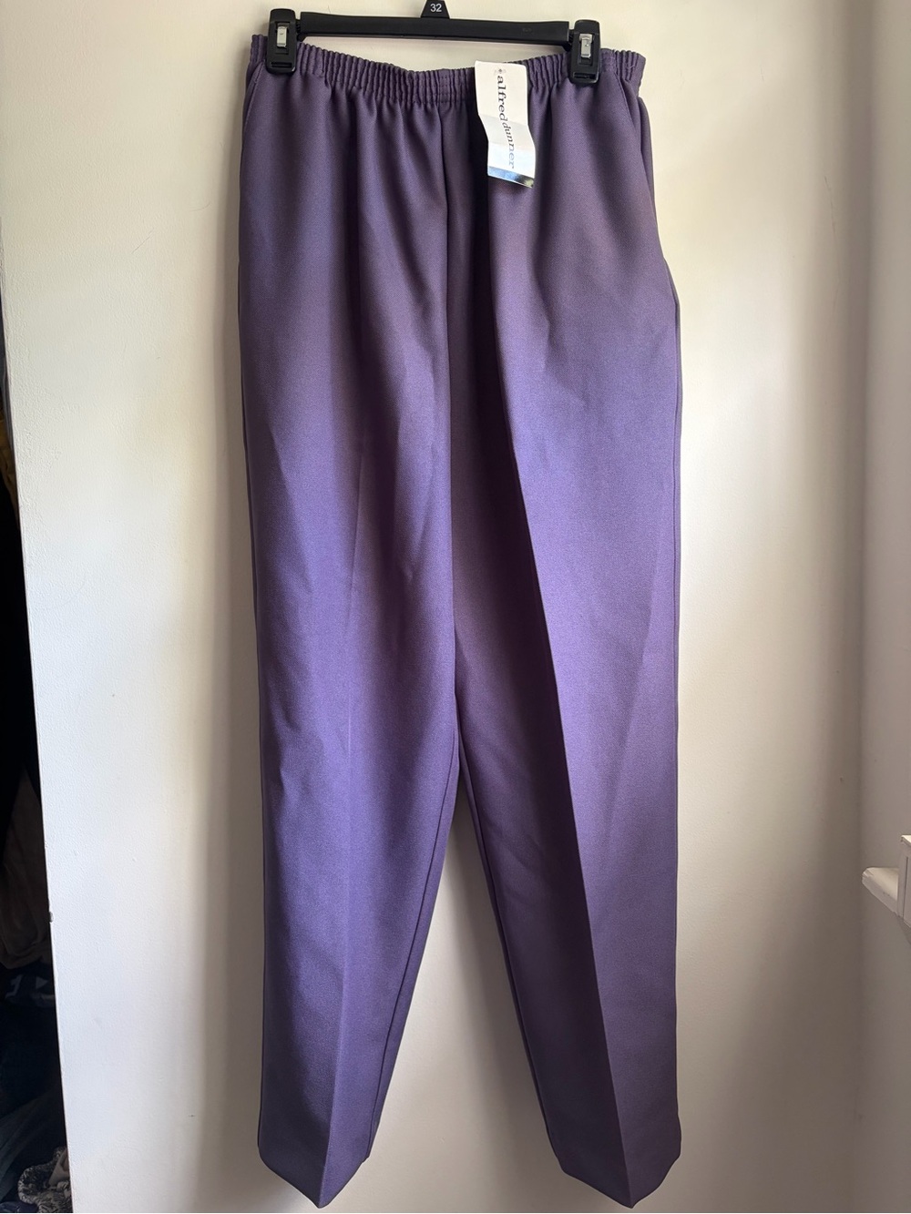 Alfred Dunner Purple Elastic Waist Dress Pants Womens 12 With Pockets Career